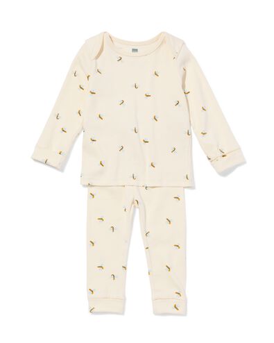 baby meegroeipyjama rib dieren gebroken wit gebroken wit - 33300160OFFWHITE - HEMA