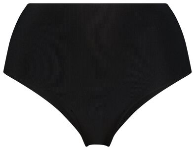 slip femme taille haute micro côte noir XL - 19671125 - HEMA
