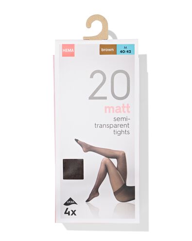 4 collants mats semi-transparents marron marron - 4060115BROWN - HEMA