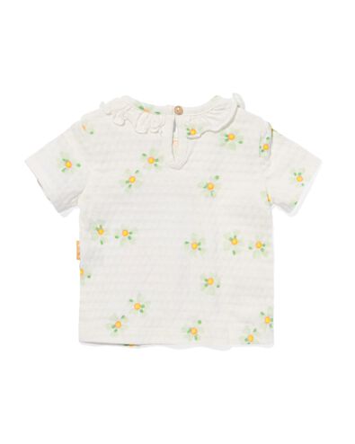 t-shirt nouveau-né côte fleurs blanc cassé blanc cassé - 33499810OFFWHITE - HEMA