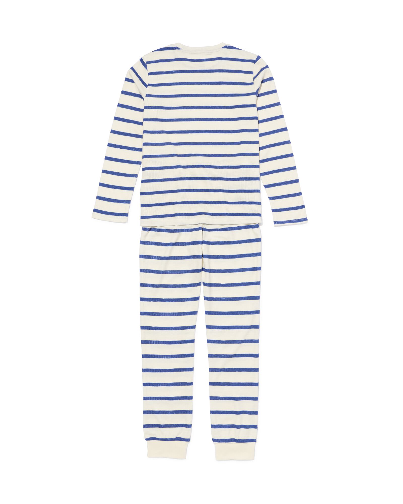 Kinderpyjama Waffelstoff mit Streifen blau - 23020740BLUE - HEMA