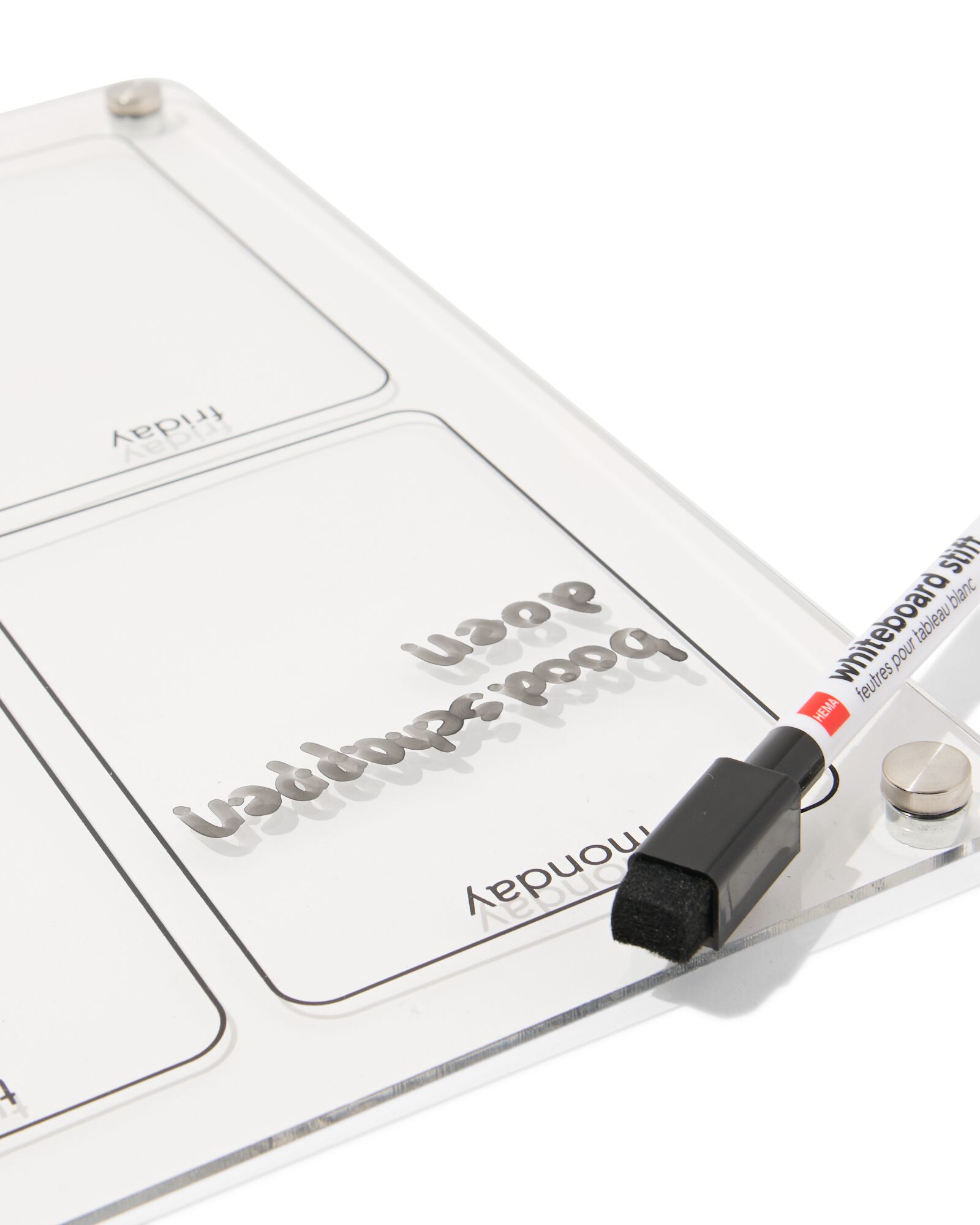 tableau blanc avec marqueur et aimants 40x30 cm semaine - 14803954 - HEMA