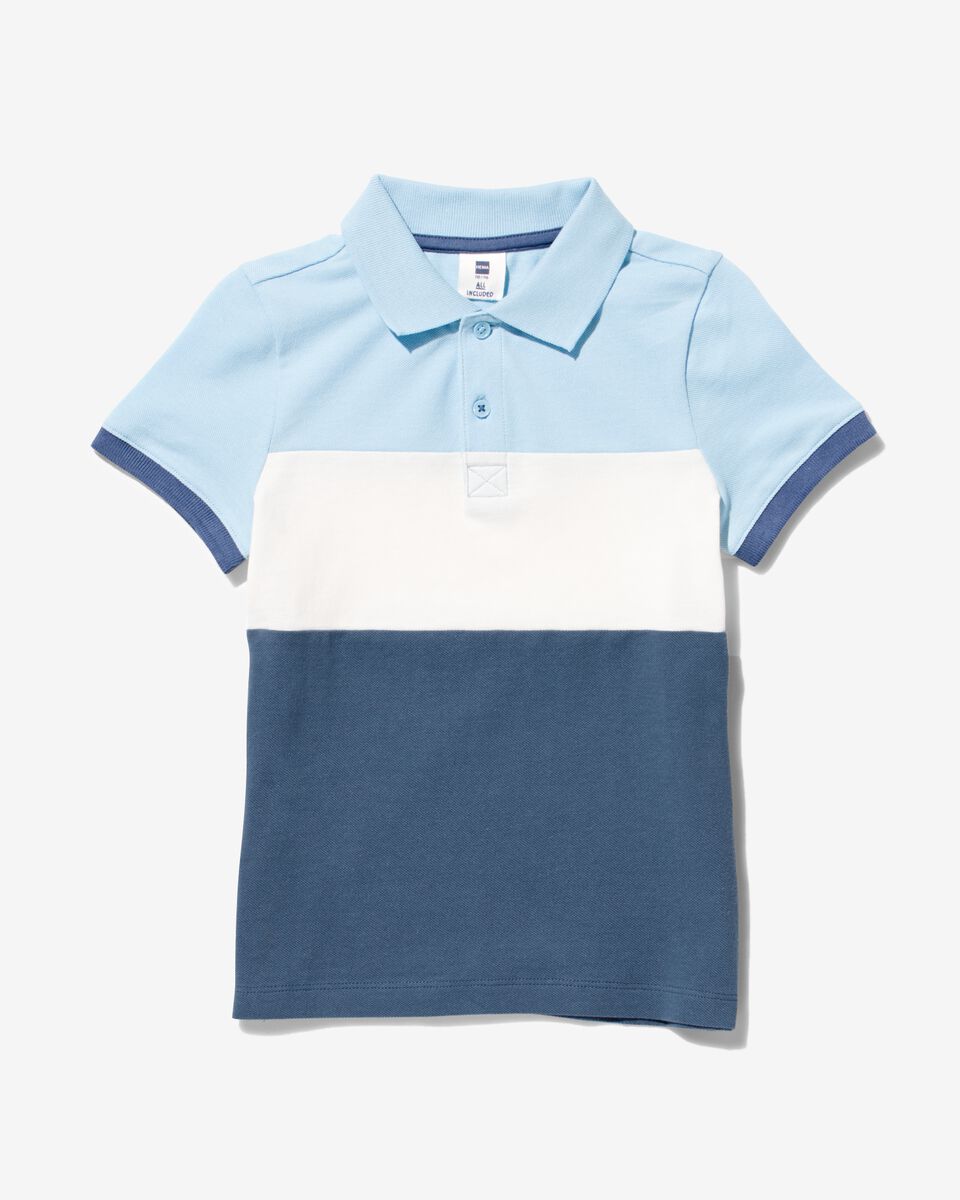 Kinder-Poloshirt, Colourblocking blau blau - 1000030820 - HEMA