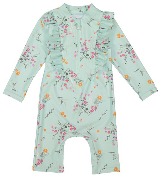 maillot de bain bébé avec protection UV fleurs bleu - 1000026868 - HEMA