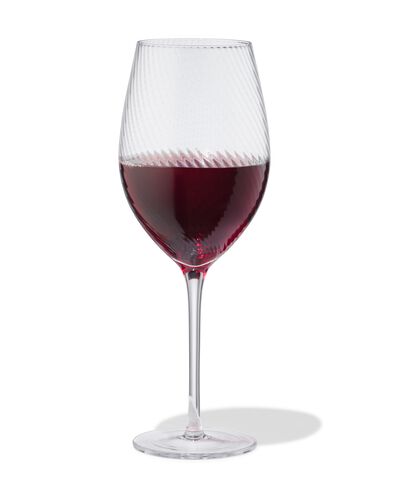 Rotweinglas, 610 ml, Bergen, Glas mit Twist, Relief - 9401155 - HEMA