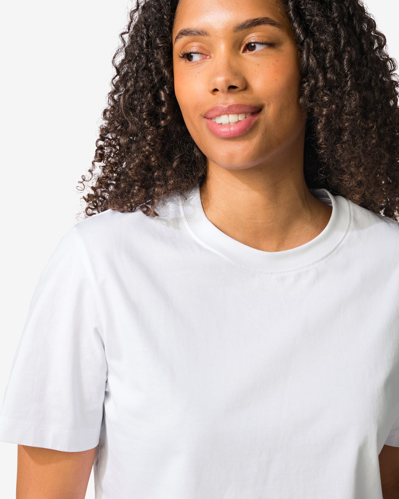 t-shirt Larissa femme coupe classique blanc blanc - 36300660WHITE - HEMA