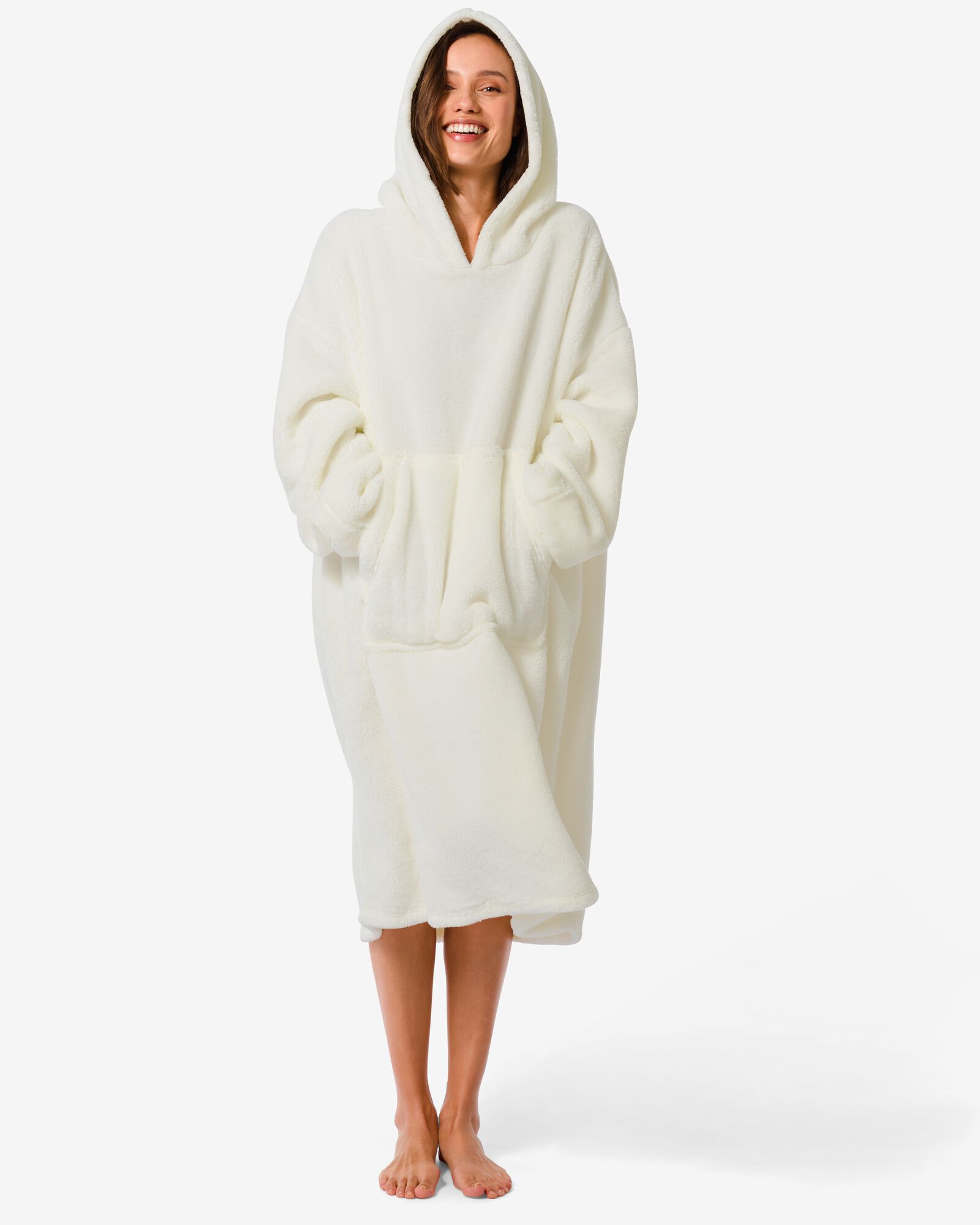 plaid à capuche et hoodie blanc taille unique - 61130262 - HEMA