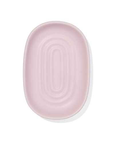 porte-savon avec nervures mat fa&iuml;ence lilas 13x9 - 80330046 - HEMA