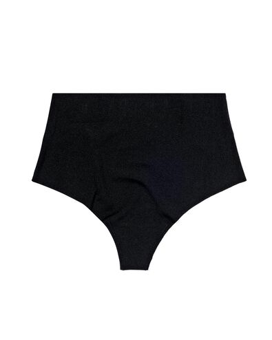 damesstring hoge taille micro rib ultimate comfort zwart zwart - 19620655BLACK - HEMA