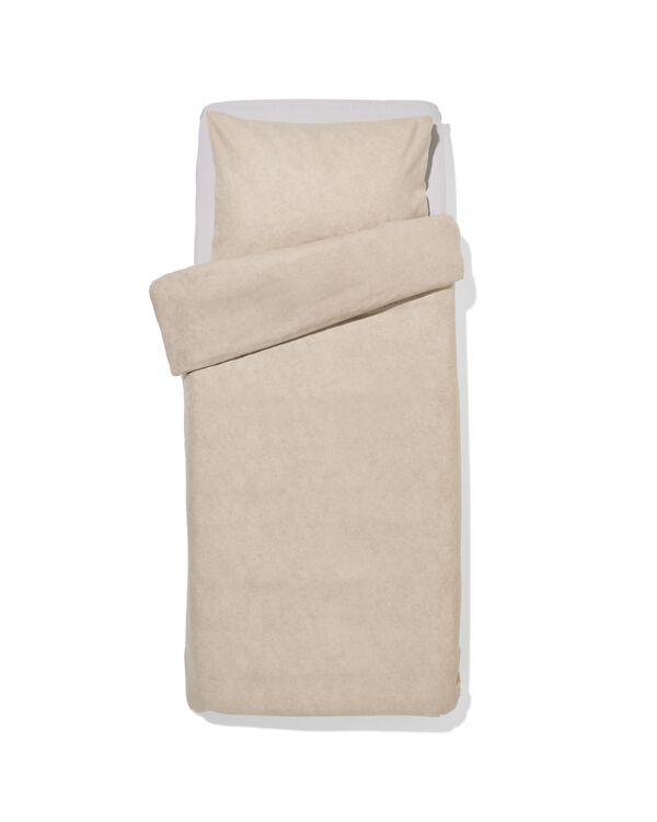 housse de couette 140x200/220cm flanelle m&eacute;lange greige - 5700219 - HEMA