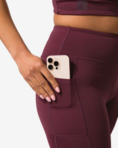 damesbikershort kort  bordeauxrood bordeauxrood - 36000523BURGUNDYRED - HEMA