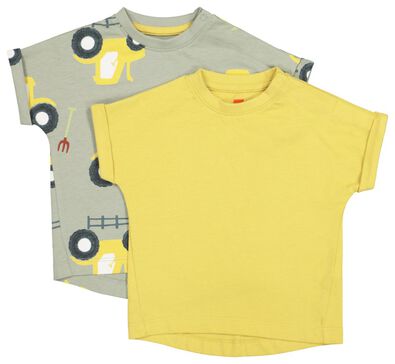 2 t-shirts bébé vert vert - 1000018515 - HEMA