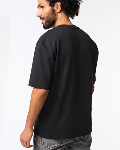 heren T-shirt Job oversized fit zwart zwart - 2179040BLACK - HEMA