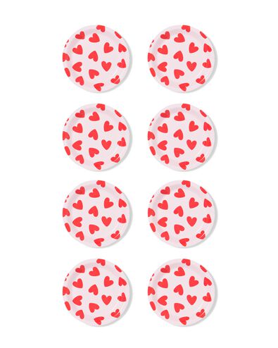 assiettes carton ⌀15,5cm c&oelig;urs - 8 pi&egrave;ces - 14200150 - HEMA