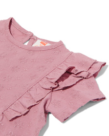 t-shirt bébé avec broderie et volants violet clair violet clair - 1000030707 - HEMA