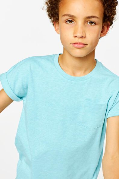 t-shirt enfant bleu moyen - 1000024043 - HEMA