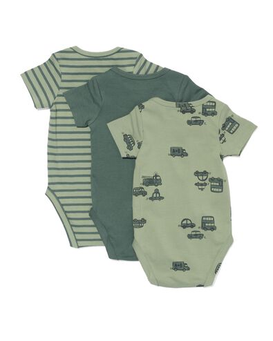3er-Pack Baby-Bodys, mit Elasthan grün 74/80 - 33397123 - HEMA