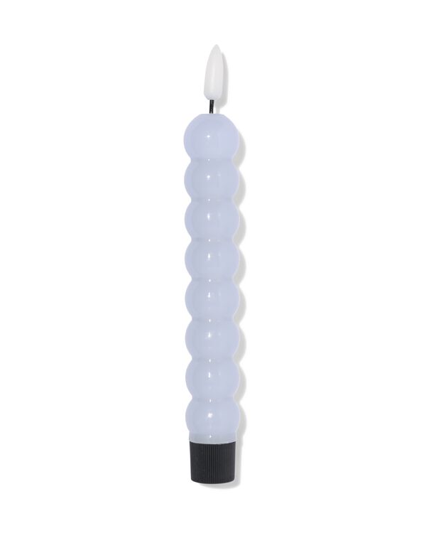 bougie LED de table ⌀2,3 x 209 cm nervur&eacute;e bleu clair - 13550152 - HEMA
