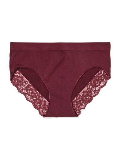 dameshipster naadloos micro met kant bordeauxrood - 19611534BURGUNDYRED - HEMA
