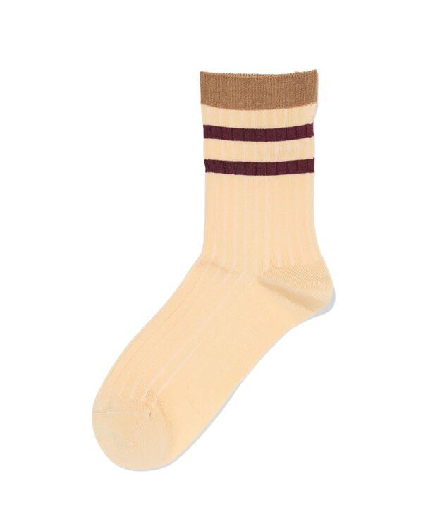 chaussettes femme c&ocirc;tel&eacute;es rayuress jaune jaune - 4280885YELLOW - HEMA