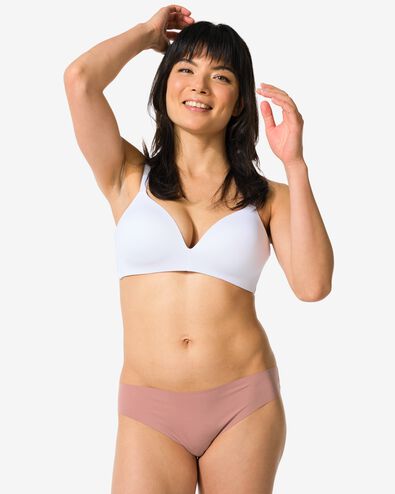 Damen-String aus Mikrofaser mit Spitze hellbraun - 19630155LIGHTBROWN - HEMA