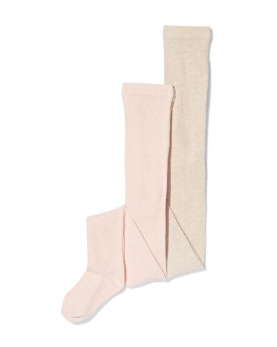kinder kousenbroek structuur - 2 paar lichtroze lichtroze - 4310600LIGHTPINK - HEMA