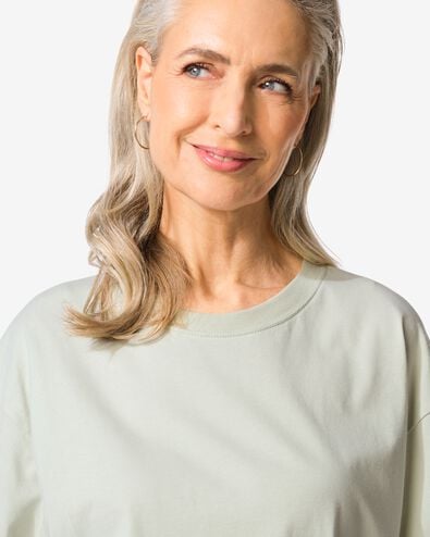 dames T-shirt Do oversized fit lichtgroen lichtgroen - 36311530LIGHTGREEN - HEMA