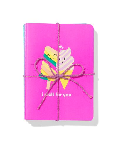 cahiers glaces A6 lign&eacute;s &ndash; 3 pi&egrave;ces - 14144414 - HEMA