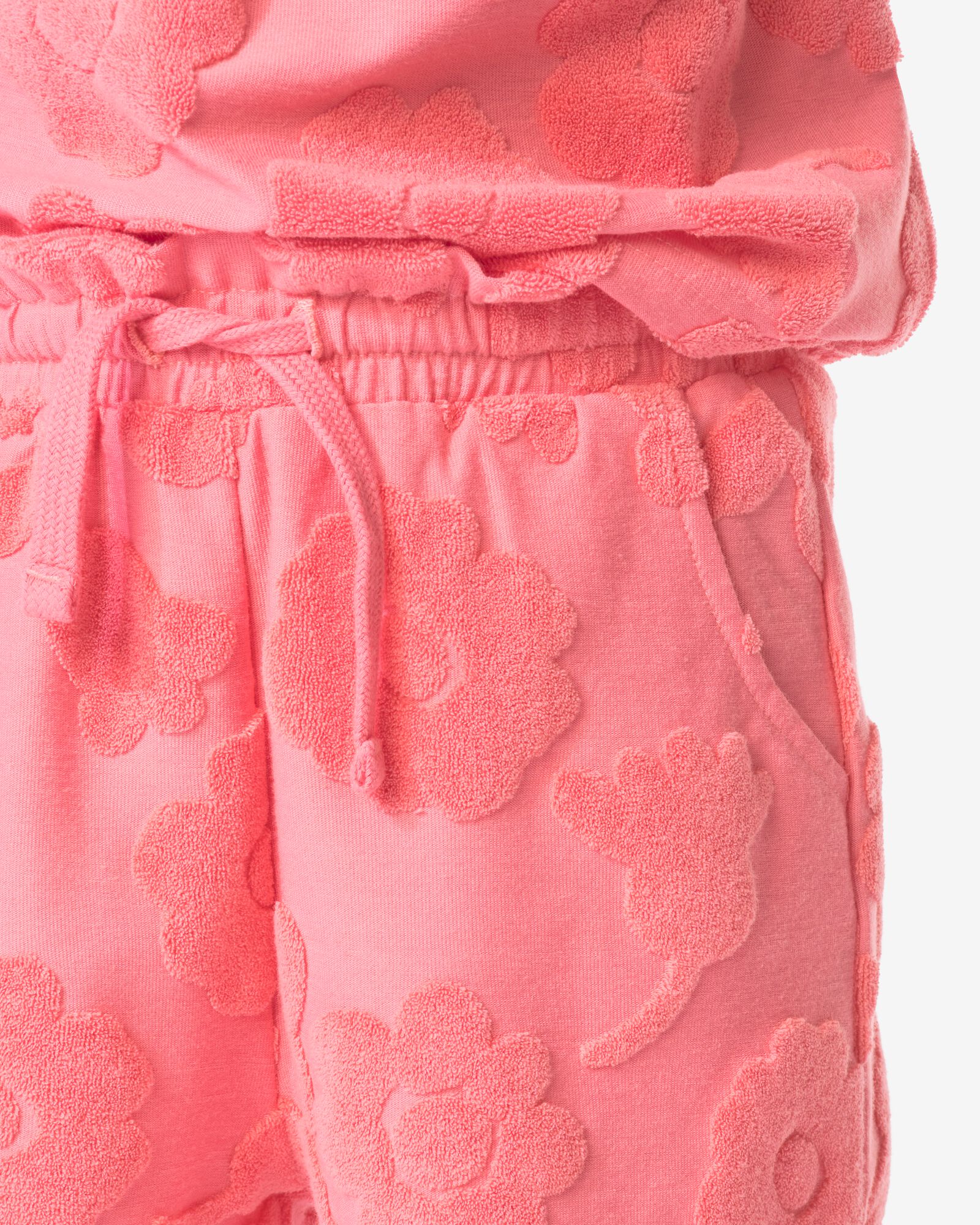 kindershort comfy fit badstof bloemen roze roze - 30848803PINK - HEMA