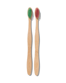 tandenborstels bamboe soft - 2 stuks - 11141041 - HEMA