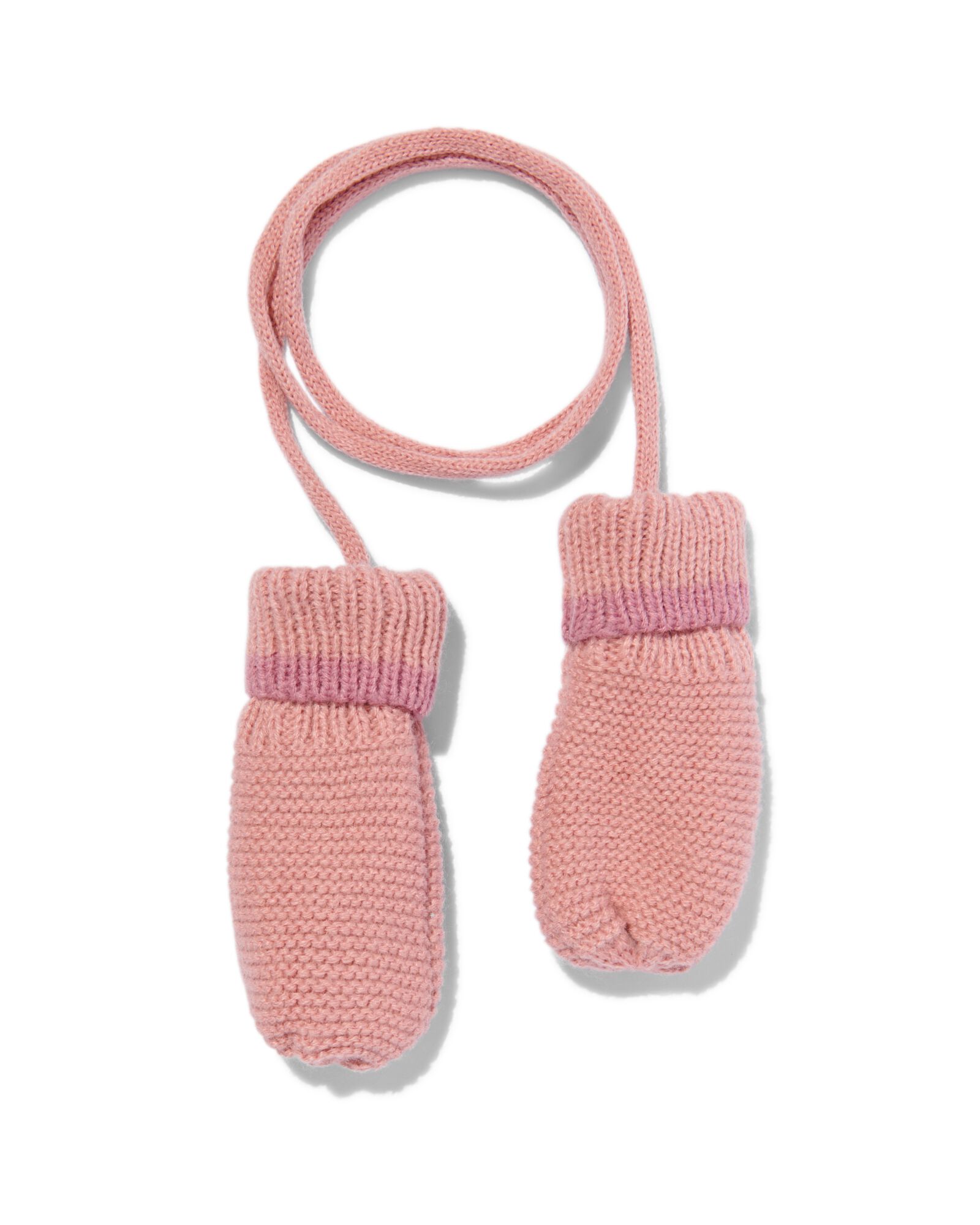 moufles en maille bébé avec cordon rose rose - 33233550PINK - HEMA