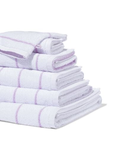 serviettes de bain qualité épaisse avec rayures lilas lilas - 2000000045 - HEMA