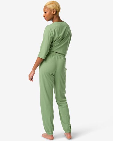 pantalon de pyjama femme avec coton  vert moyen L - 23430323 - HEMA