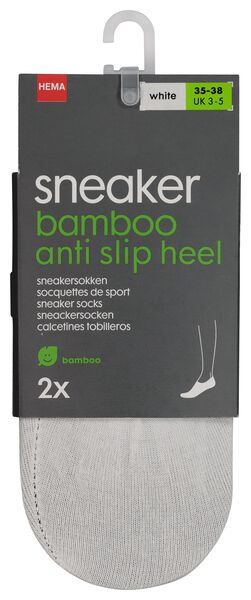 2 paires de socquettes pour sneakers femme avec bambou blanc 39/42 - 4080147 - HEMA