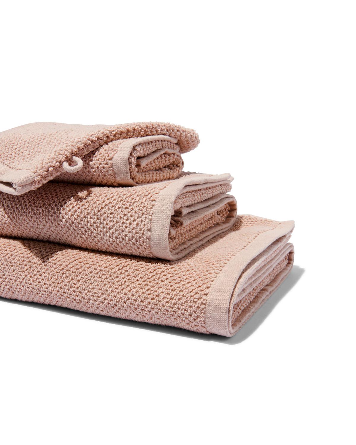 serviettes de bain rose clair en coton recyclé  - 200387 - HEMA