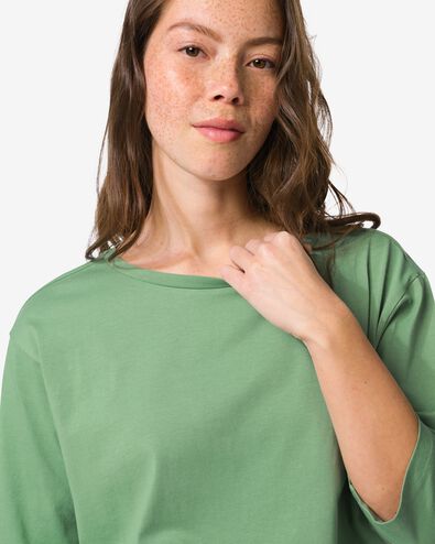 damespyjamatop jersey groen groen - 23401650GREEN - HEMA