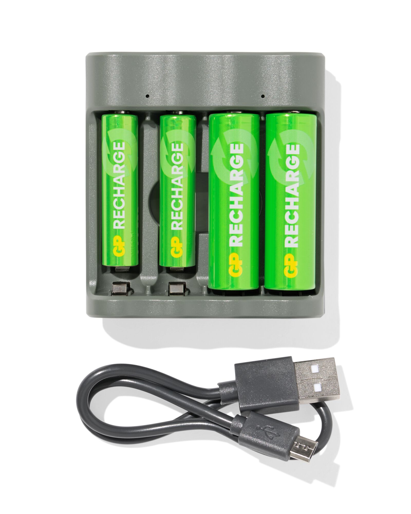 GP batterij lader met 4 AA batterijen