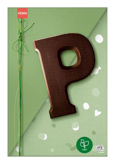 chocoladeletter extra puur vegan 135 gram - P extra puur P - 10066015 - HEMA