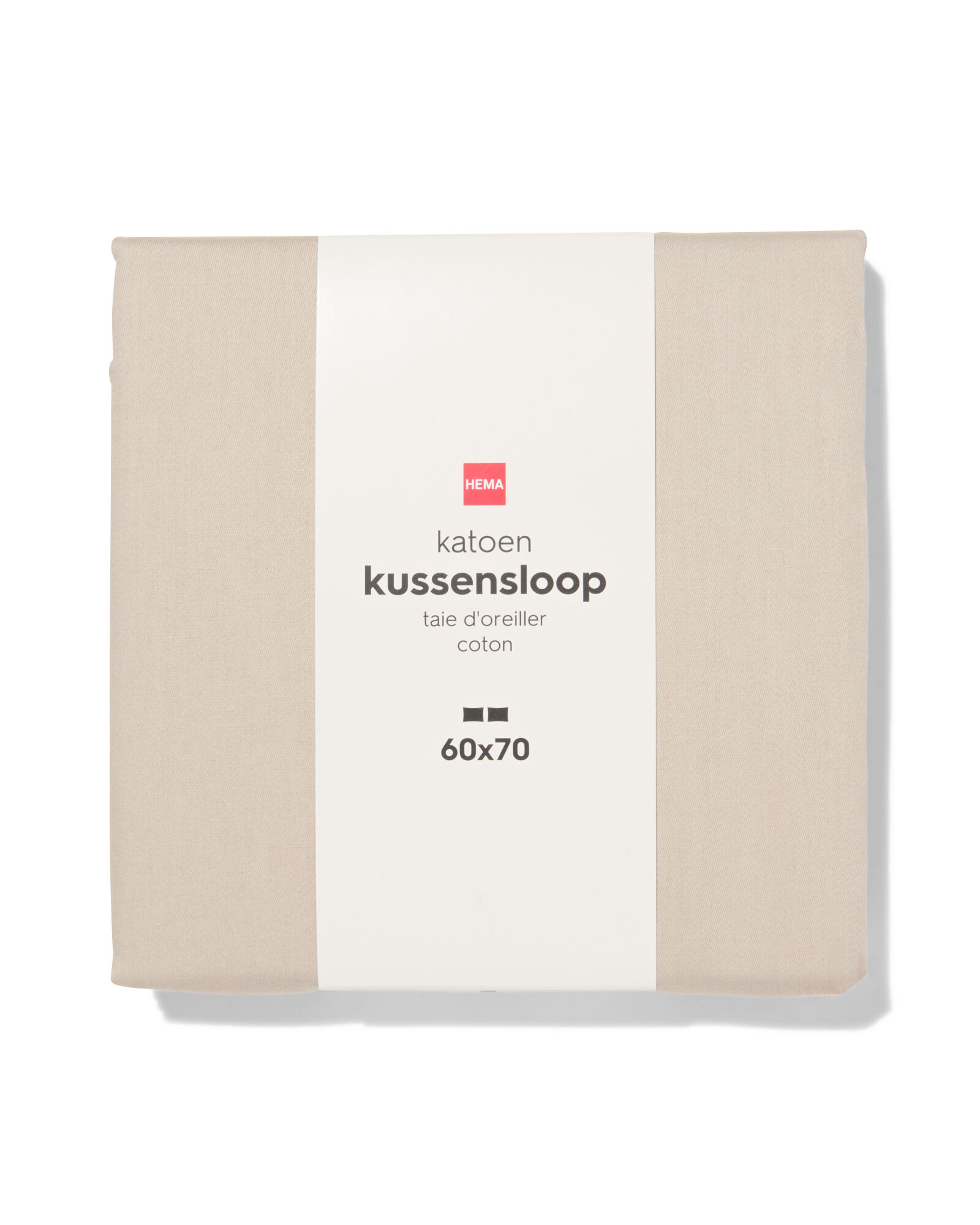 Taies d'oreiller 60x70cm satin sable - 5180043 - HEMA