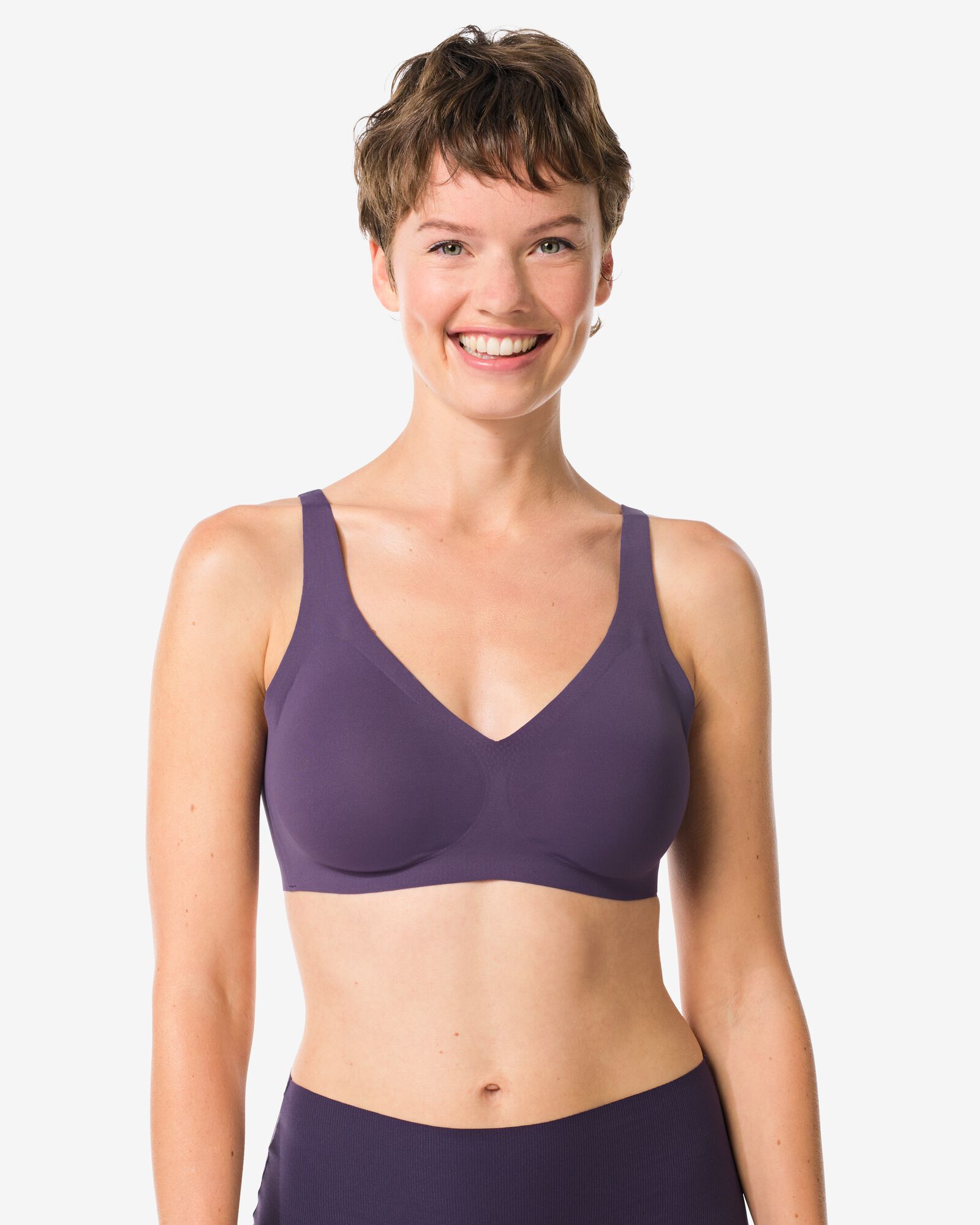 Nicht vorgeformter, b&uuml;gelloser BH &ndash; Ultimate Comfort dunkellila dunkellila - 21801136DARKPURPLE - HEMA