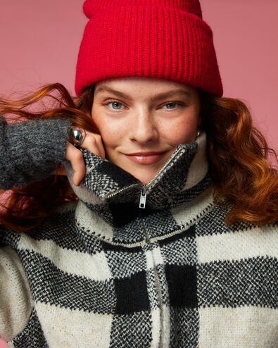 bonnet femme côtelé rouge - 16451071 - HEMA