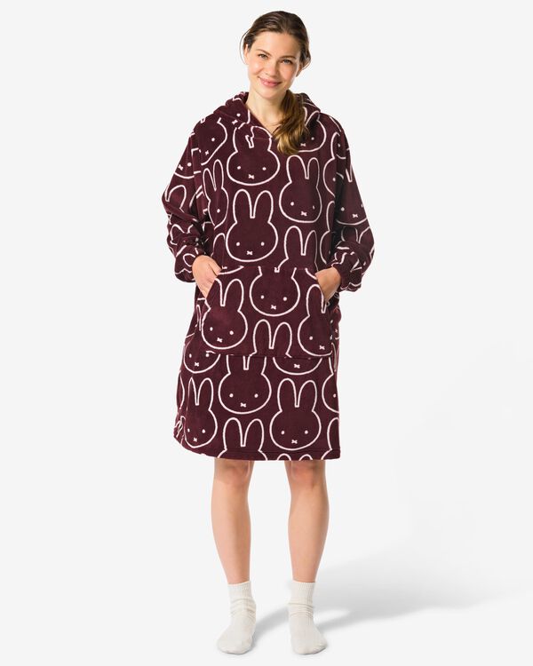 chemise de nuit polaire femme Miffy bordeaux bordeaux - 23401285BURGUNDYRED - HEMA