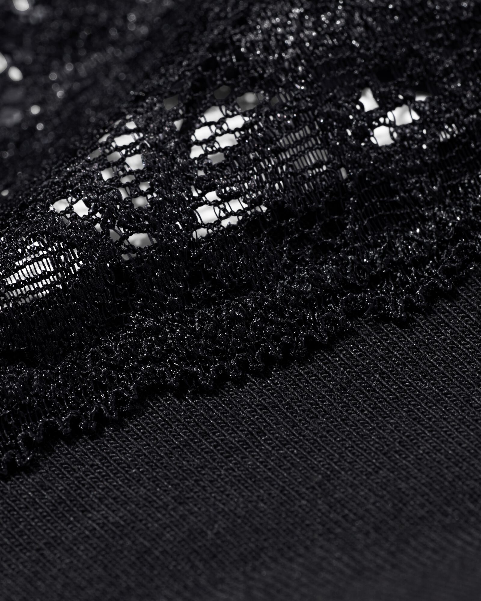 damesstring katoen met kant zwart zwart - 19650090BLACK - HEMA