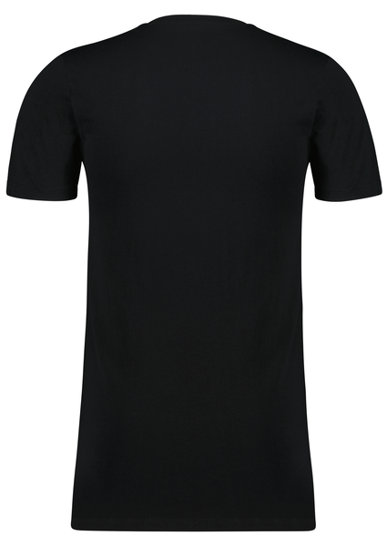 Herren-T-Shirt, Slim Fit, Rundhalsausschnitt, extralang schwarz schwarz - 1000009877 - HEMA