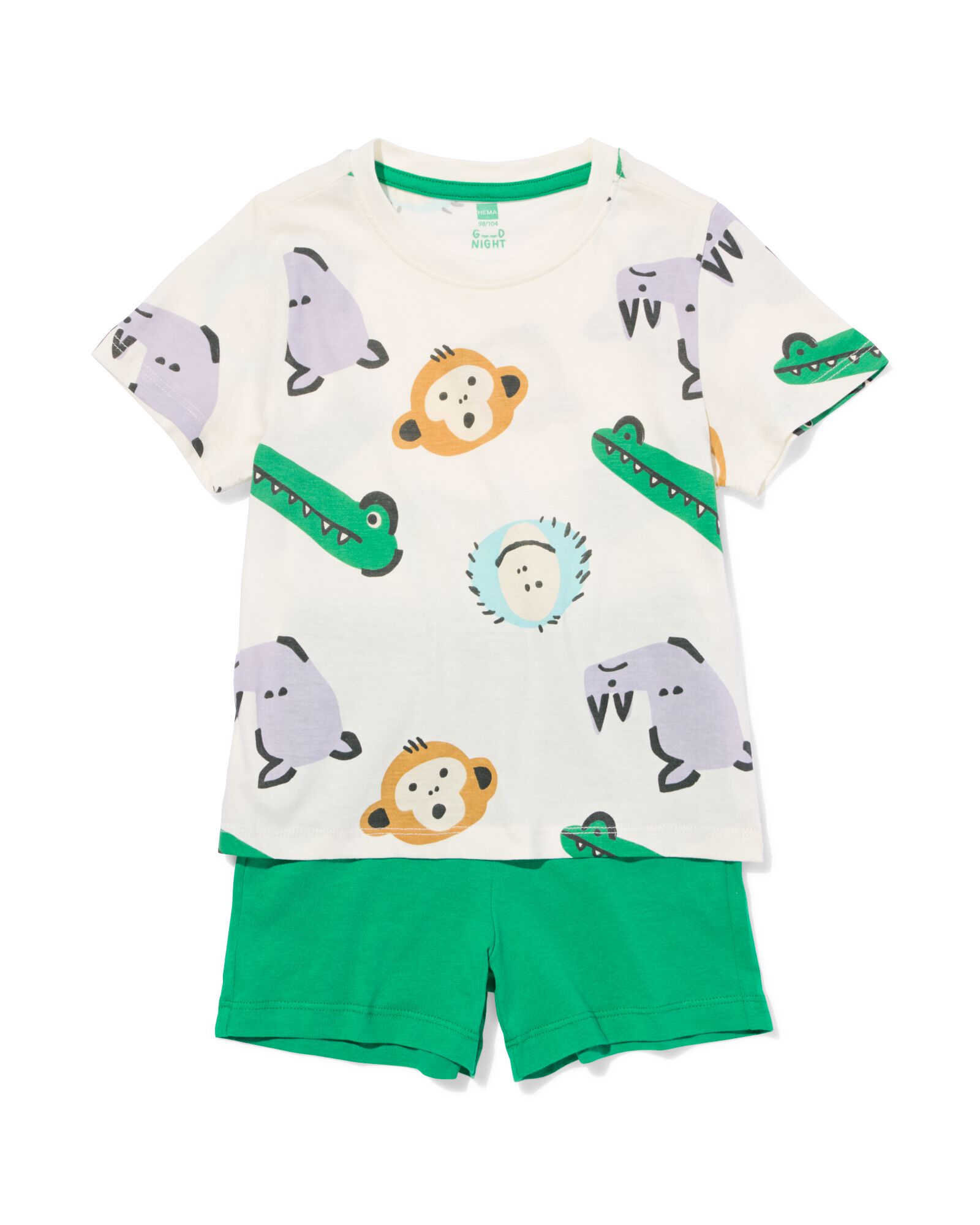 kindershortama jungle  felgroen - 23020980BRIGHTGREEN - HEMA