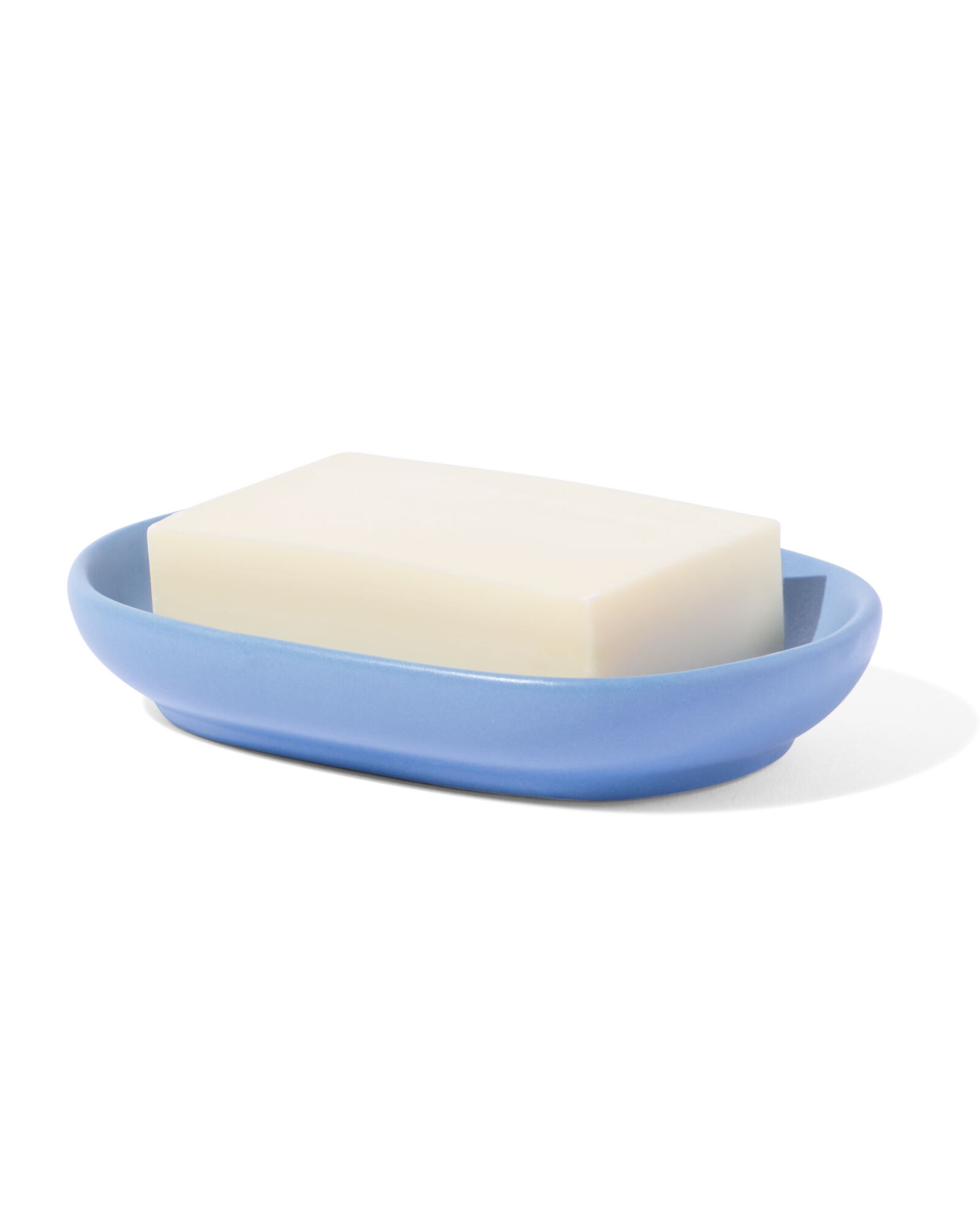 zeepbakje &Oslash;8x15 mat keramiek blauw - 80350151 - HEMA