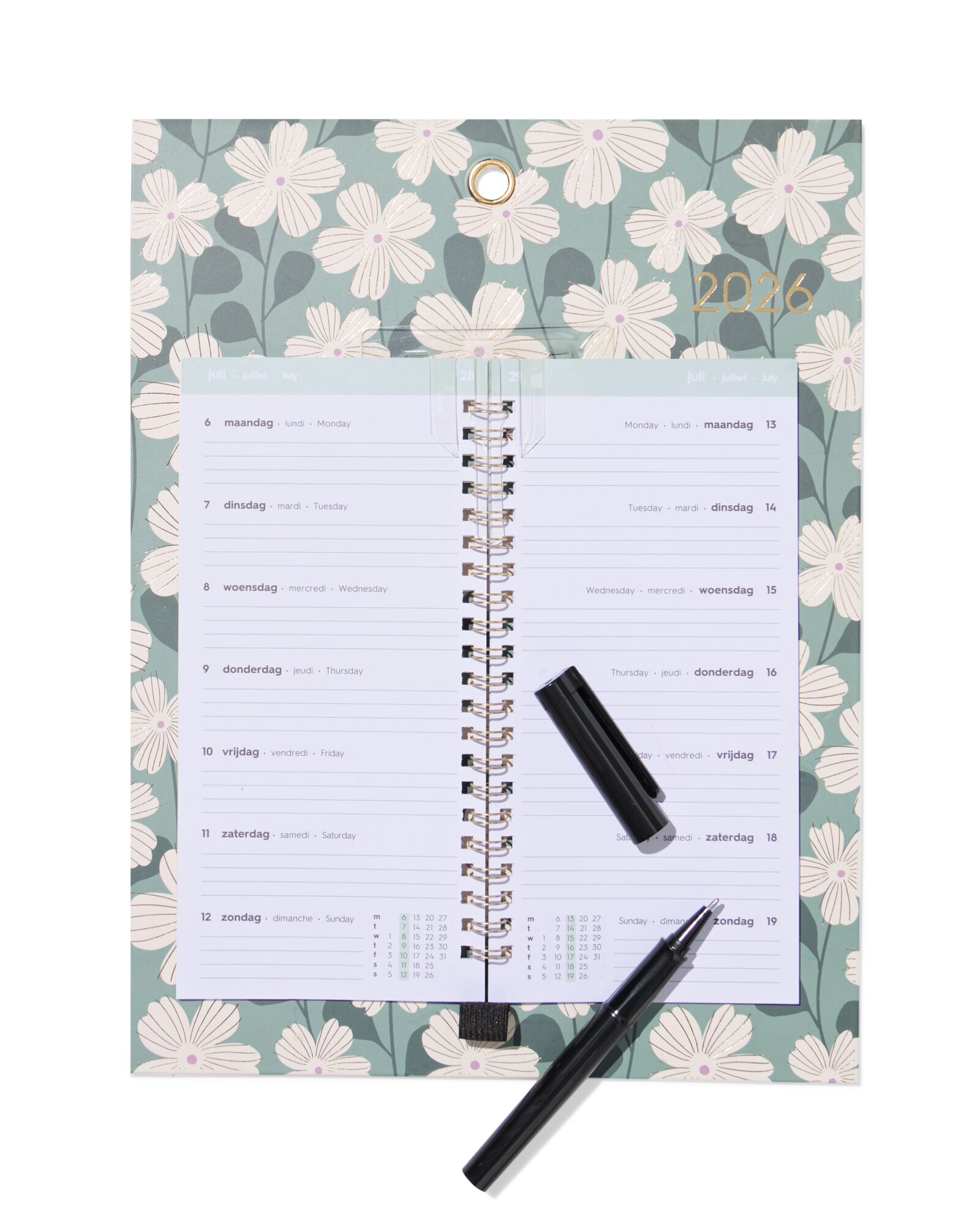 weekkalender 30x23cm bloemen - 14500602 - HEMA
