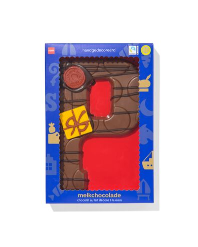 Lettre en chocolat d&eacute;cor&eacute;e &agrave; la main lait P 180g - 24427416 - HEMA