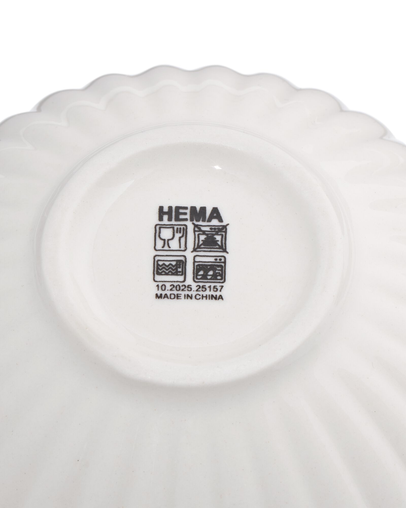 schaaltje &Oslash;9cm Trend aardewerk wit bloem - 9650340 - HEMA