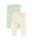 2 leggings bébé côtelés citron blanc cassé 68 - 33048952 - HEMA